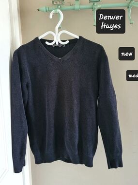 Denver Hayes Men's V-Neck Sweater in Black
